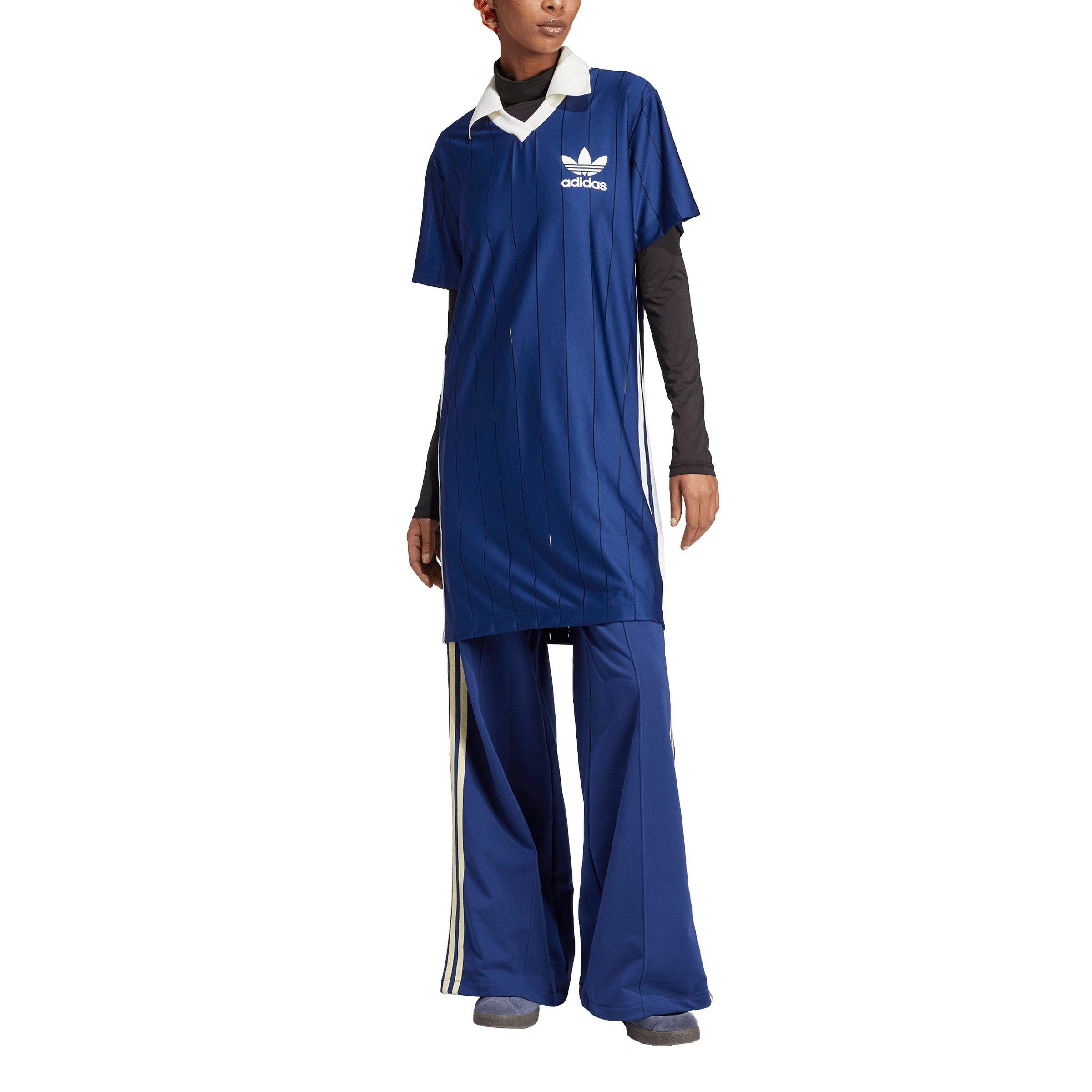 ☆Adidas☆Originals Knit Collar Short Sleeve Dress Purple adidas Women's Originals Knit Collar Short Sleeve Dress - Blue
